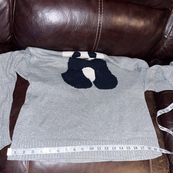 Sweater Project silver shimmer panda print sweater - Picture 7 of 10